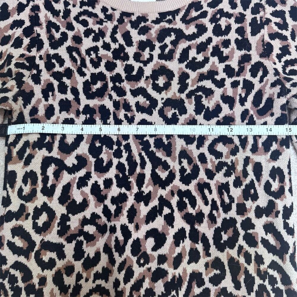 EUC J. Crew Women's Leopard Print Sweater Dress Brown Knee Length XXS - Picture 7 of 8
